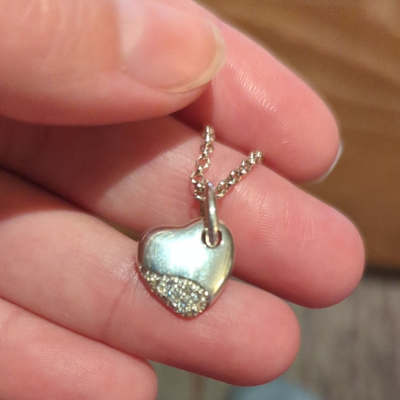 John Hardy Silver Heart Diamond Necklace - Picture 3 of 6